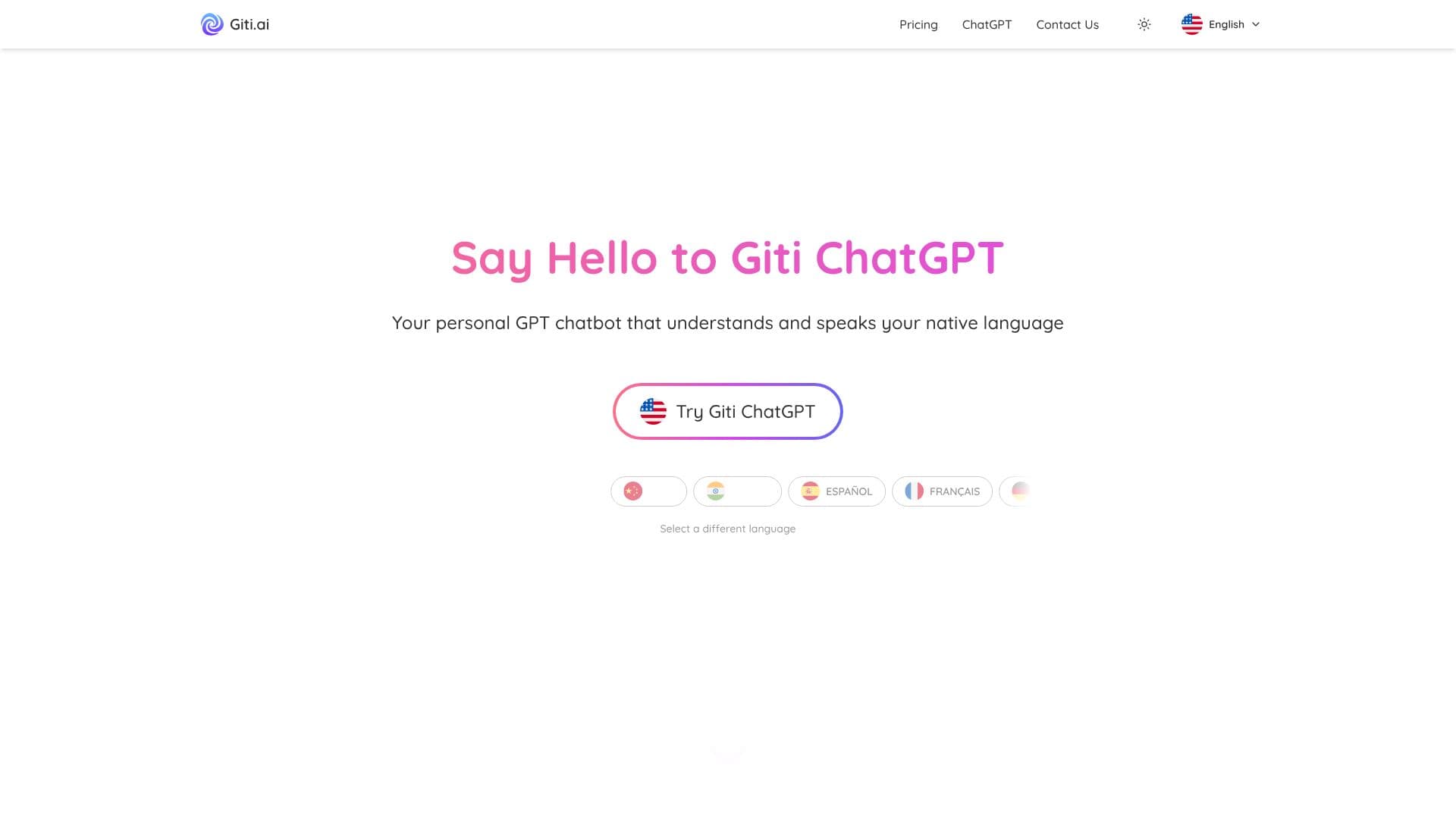 Tangkapan layar Giti Multilingual ChatGPT