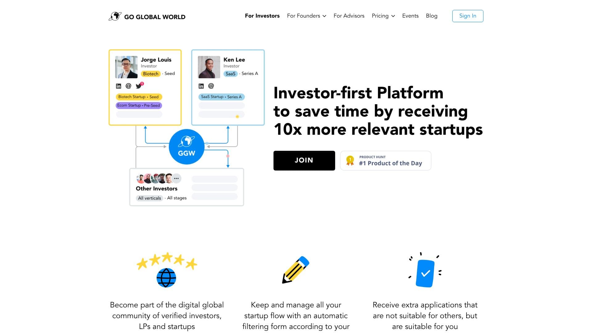 Capture d’écran de Go Global World pour les Investisseurs