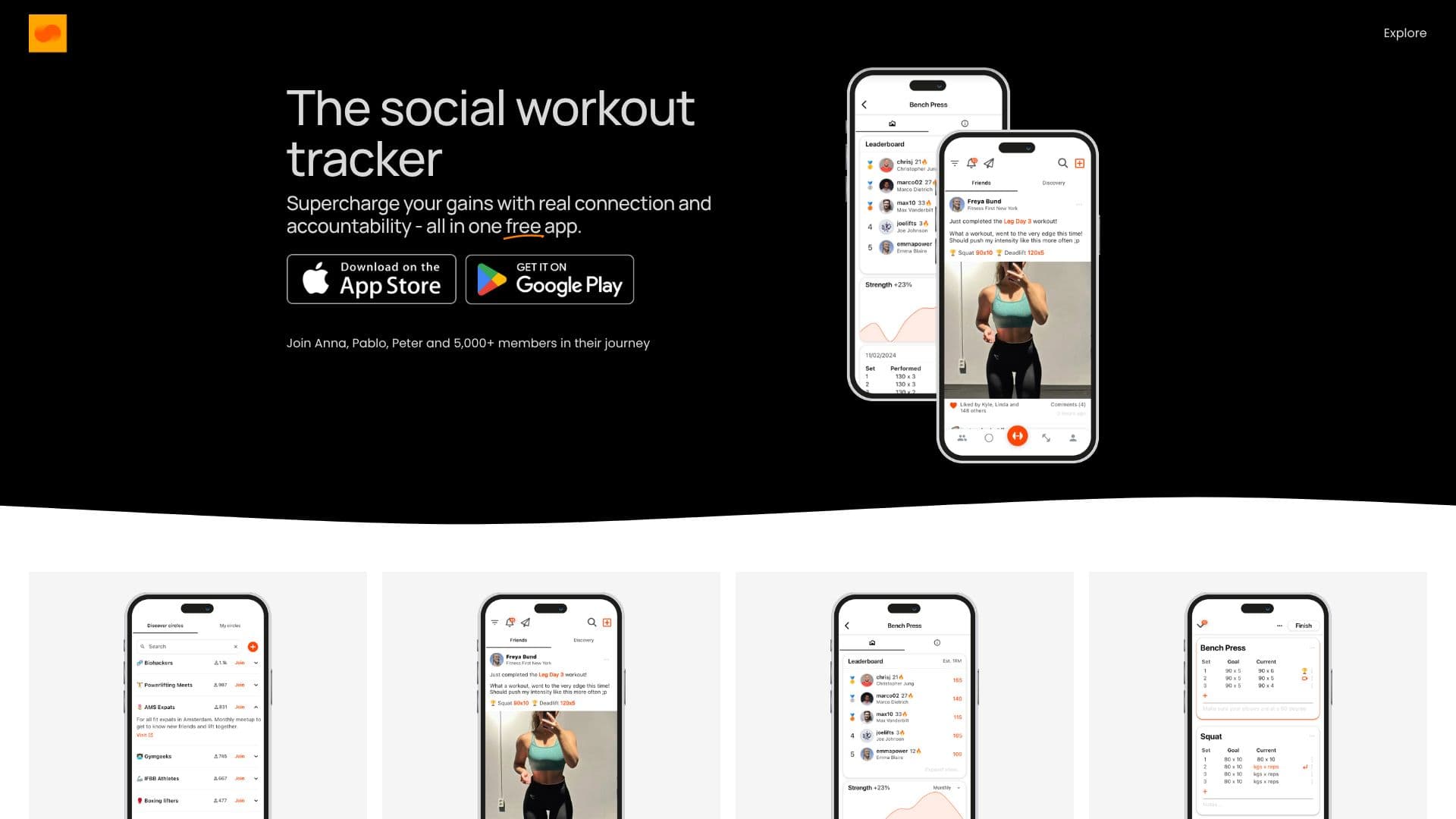Screenshot von GYMCIRCLE - Social Workout Tracker