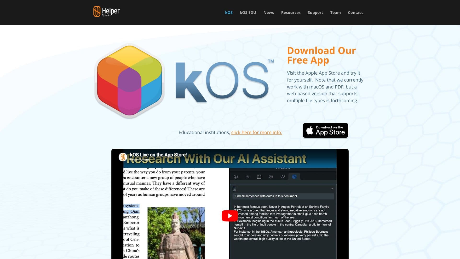 Screenshot von Helper Systems kOS
