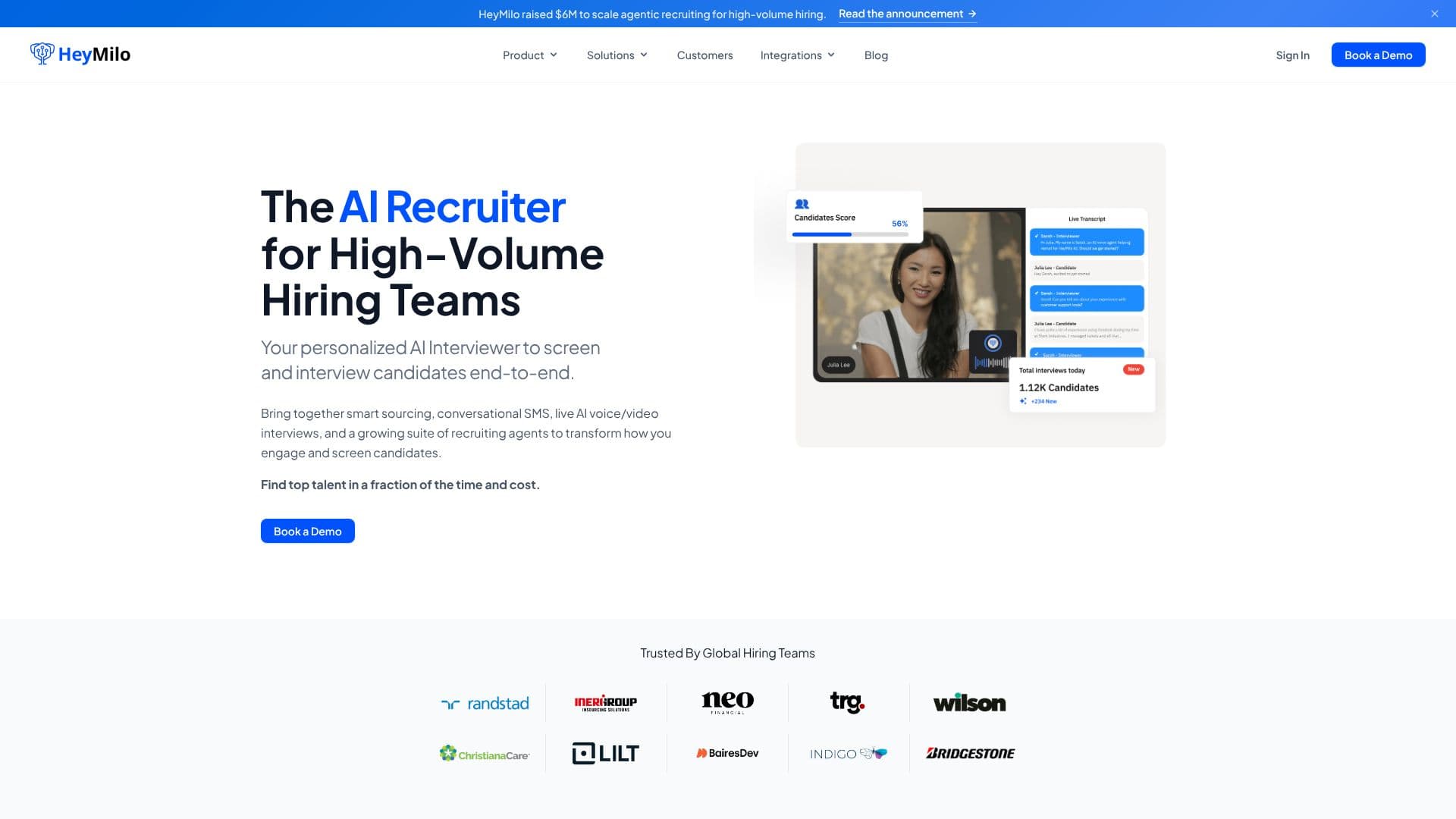 HeyMilo AI Recruiter screenshot