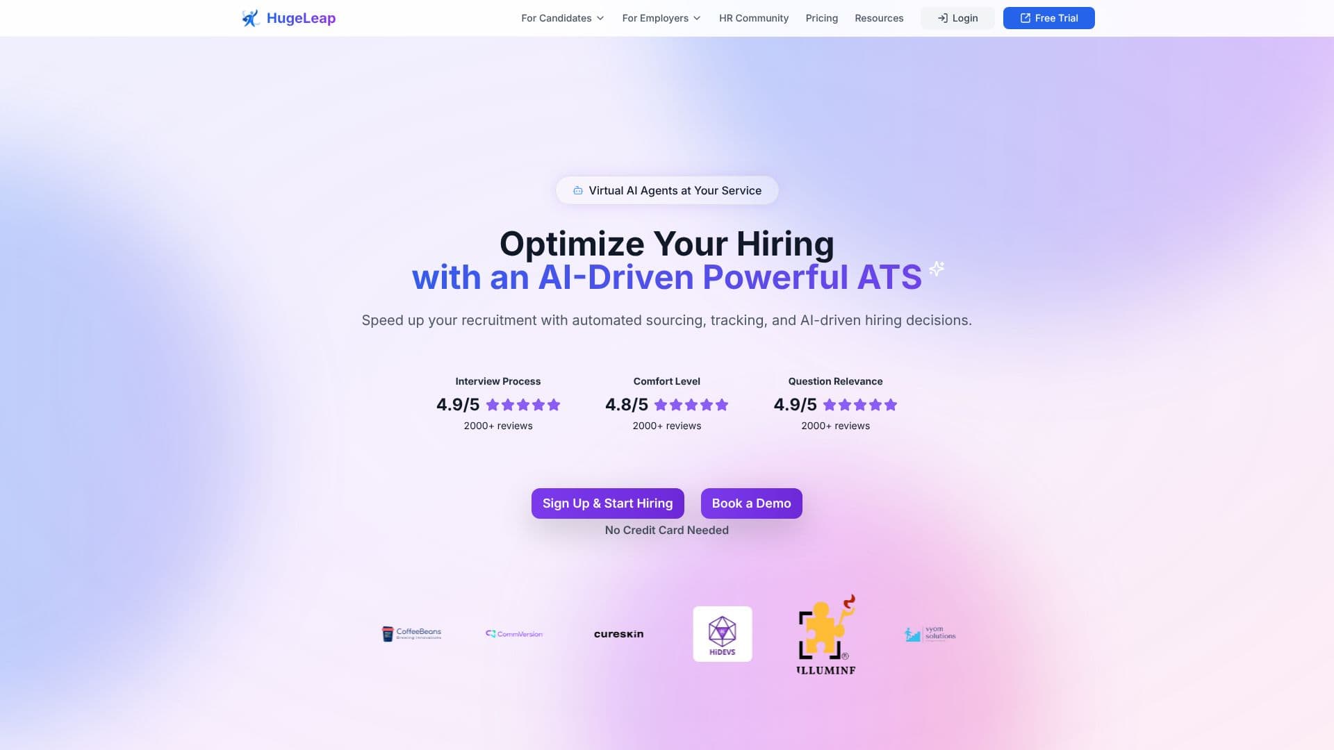 HugeLeap AI Recruitment screenshot