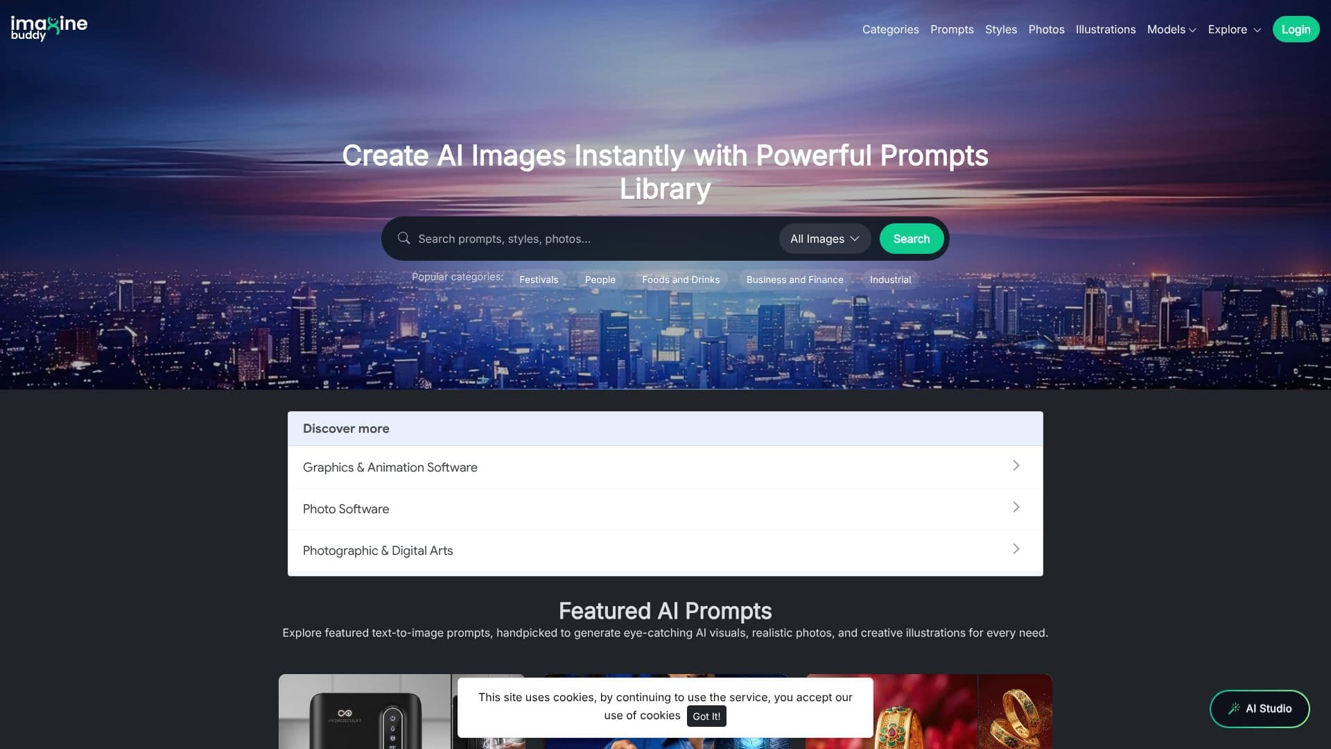 Screenshot von Imaginebuddy AI Prompts