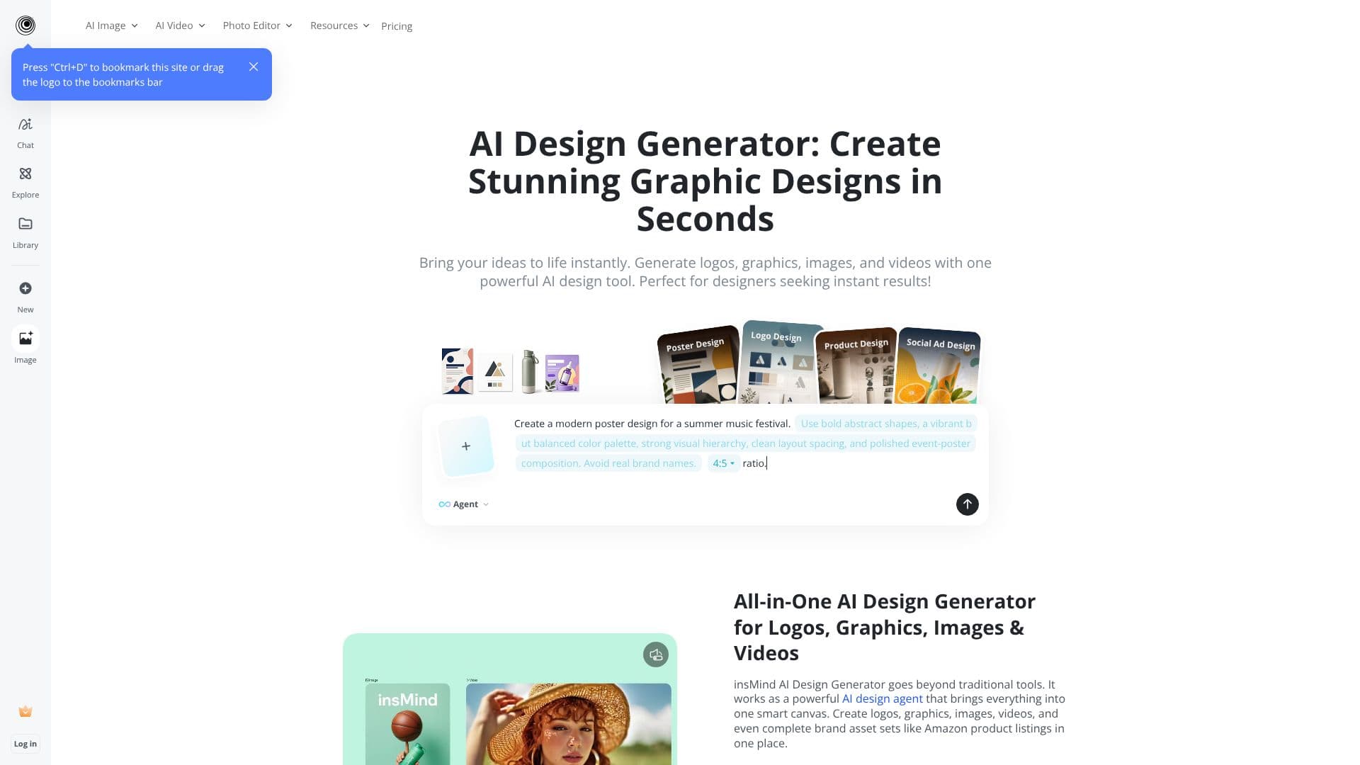 Captura de pantalla de insMind AI Image Expander