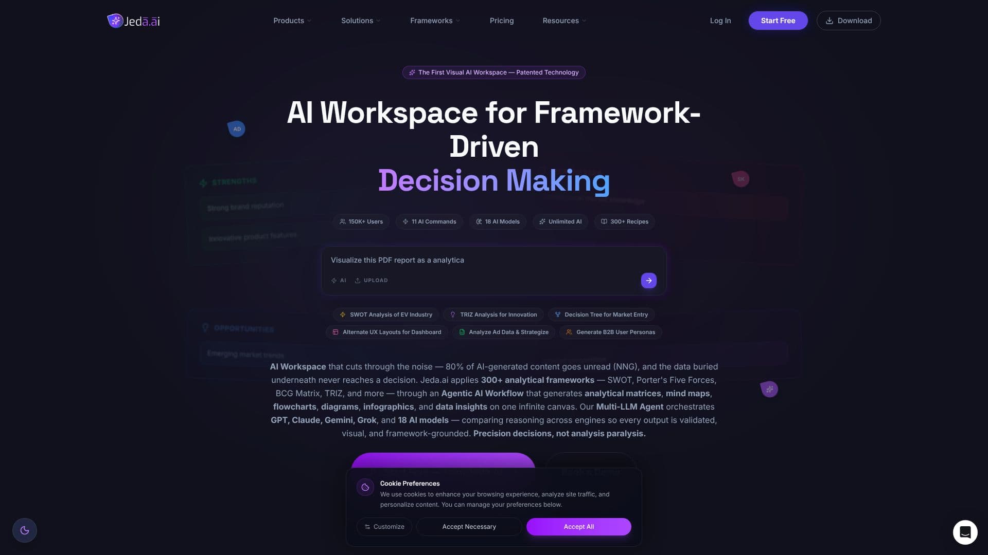 لقطة شاشة لـ Jeda.ai AI Workspace