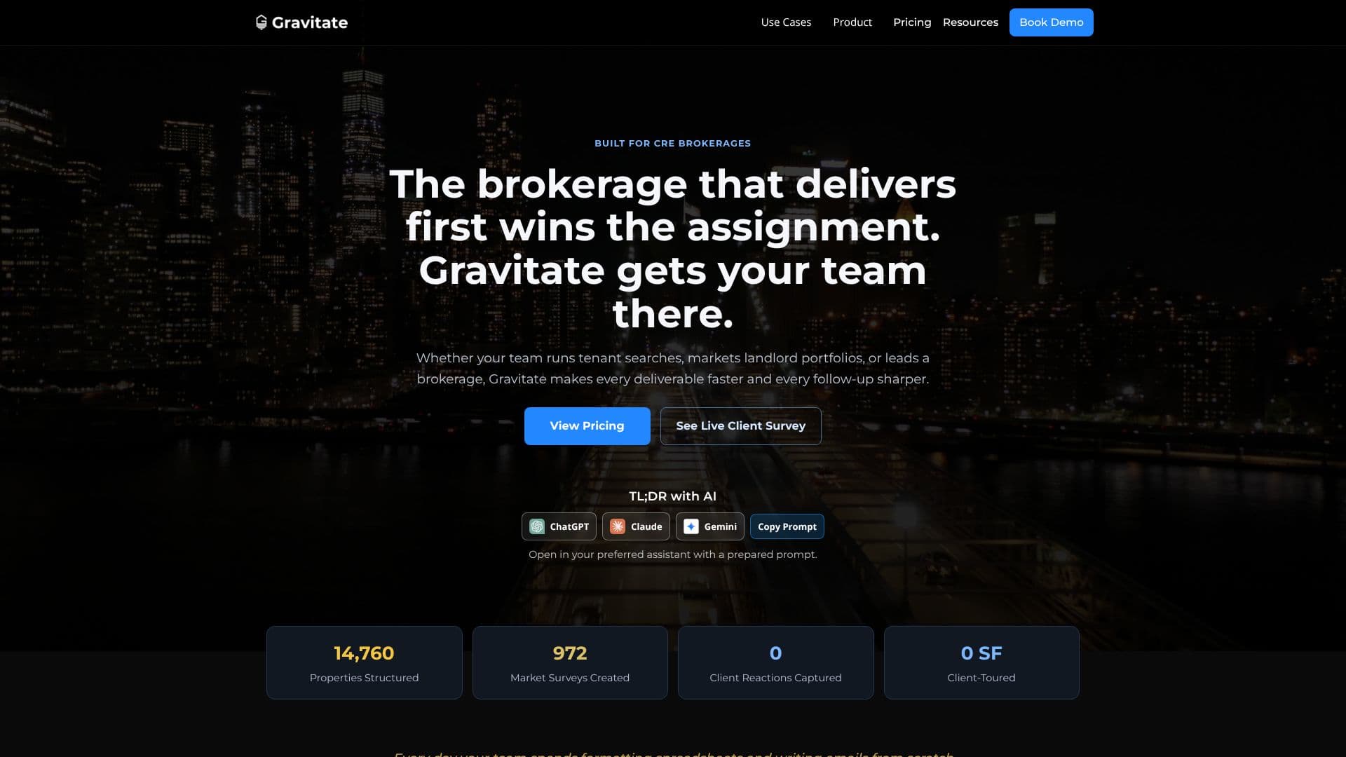 Tangkapan layar Gravitate | Bisnis CRE