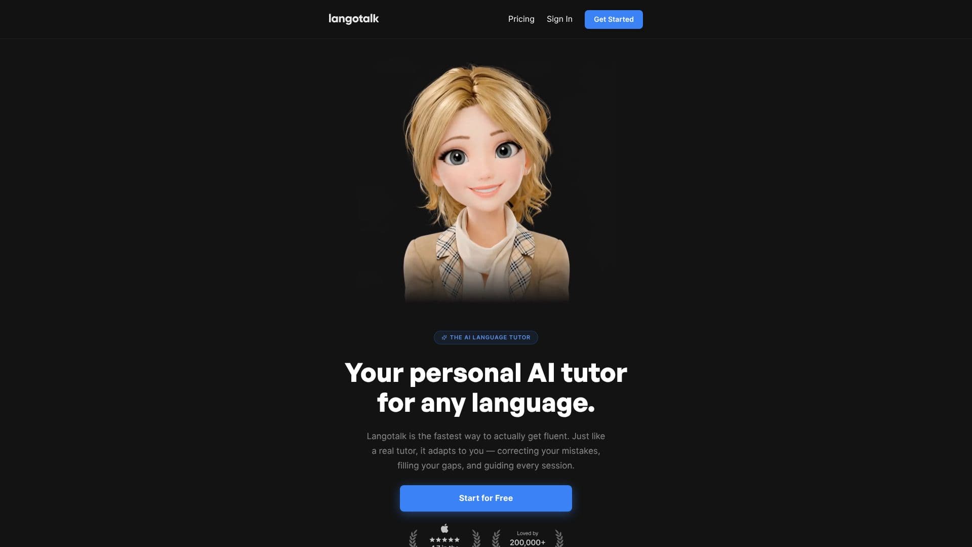 Langotalk AI Language Tutors screenshot