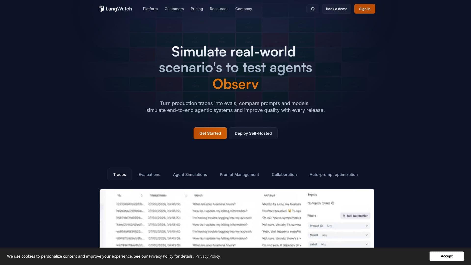 LangWatch 截图