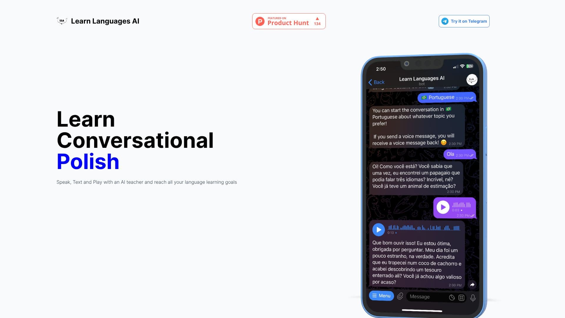 Tangkapan layar Learn Languages AI