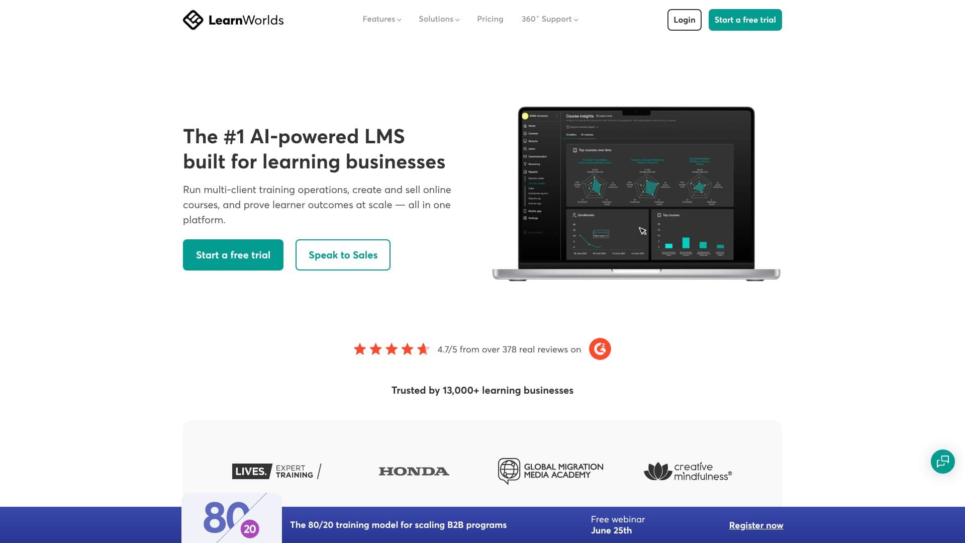 LearnWorlds LMS screenshot