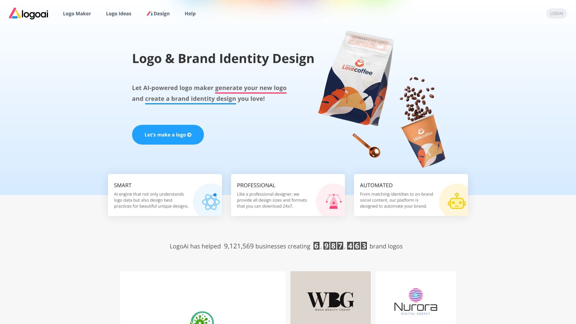 لقطة شاشة لـ LogoAI.com