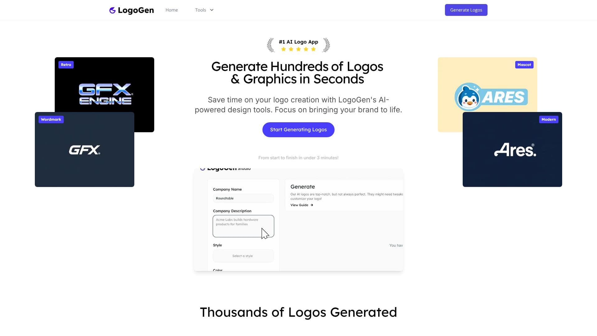 Captura de pantalla de Generador de Logos con IA LogoGen