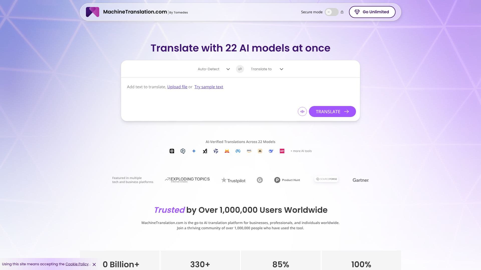 MachineTranslation.com screenshot