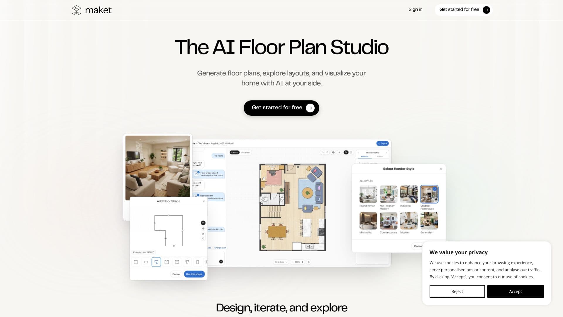 Maket AI Floor Plan Creator screenshot