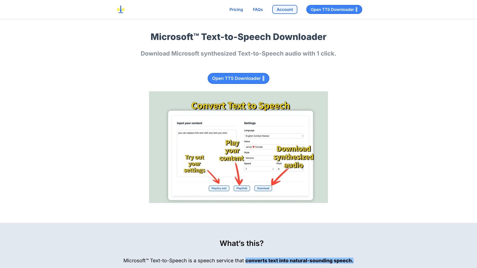 Microsoft TTS Downloader 스크린샷