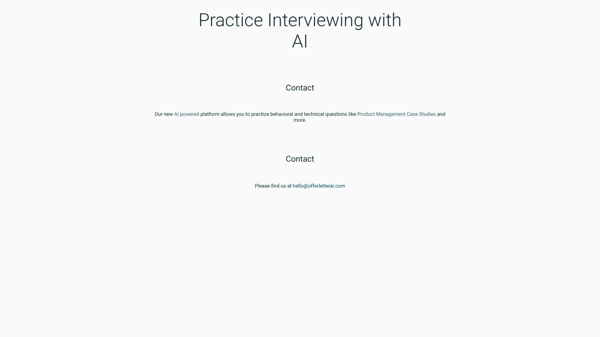 Captura de pantalla de Práctica de Entrevistas con IA de Offer Letter