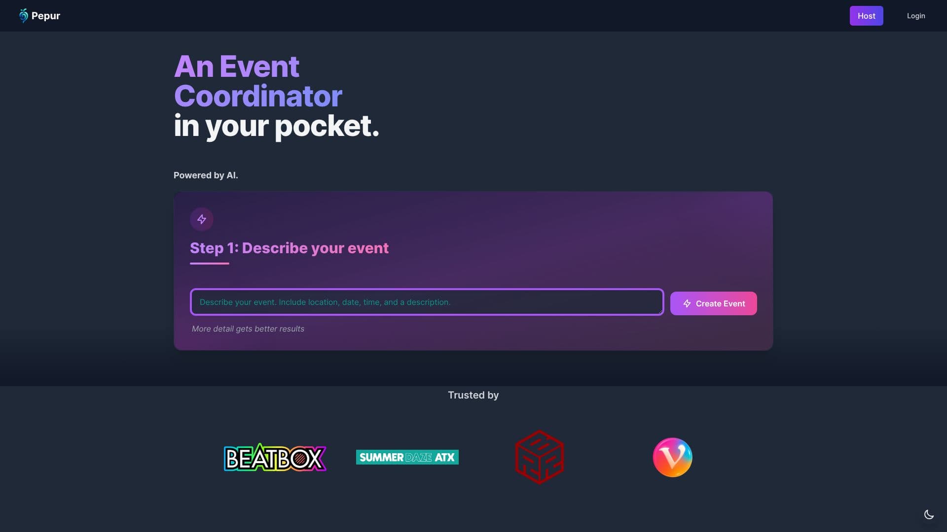 Captura de pantalla de Pepur Asistente de Eventos con IA