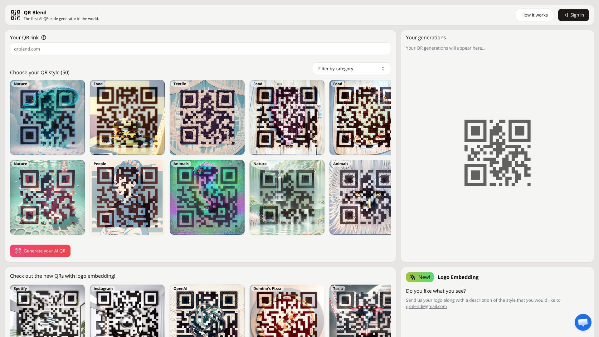Screenshot von QR Blend