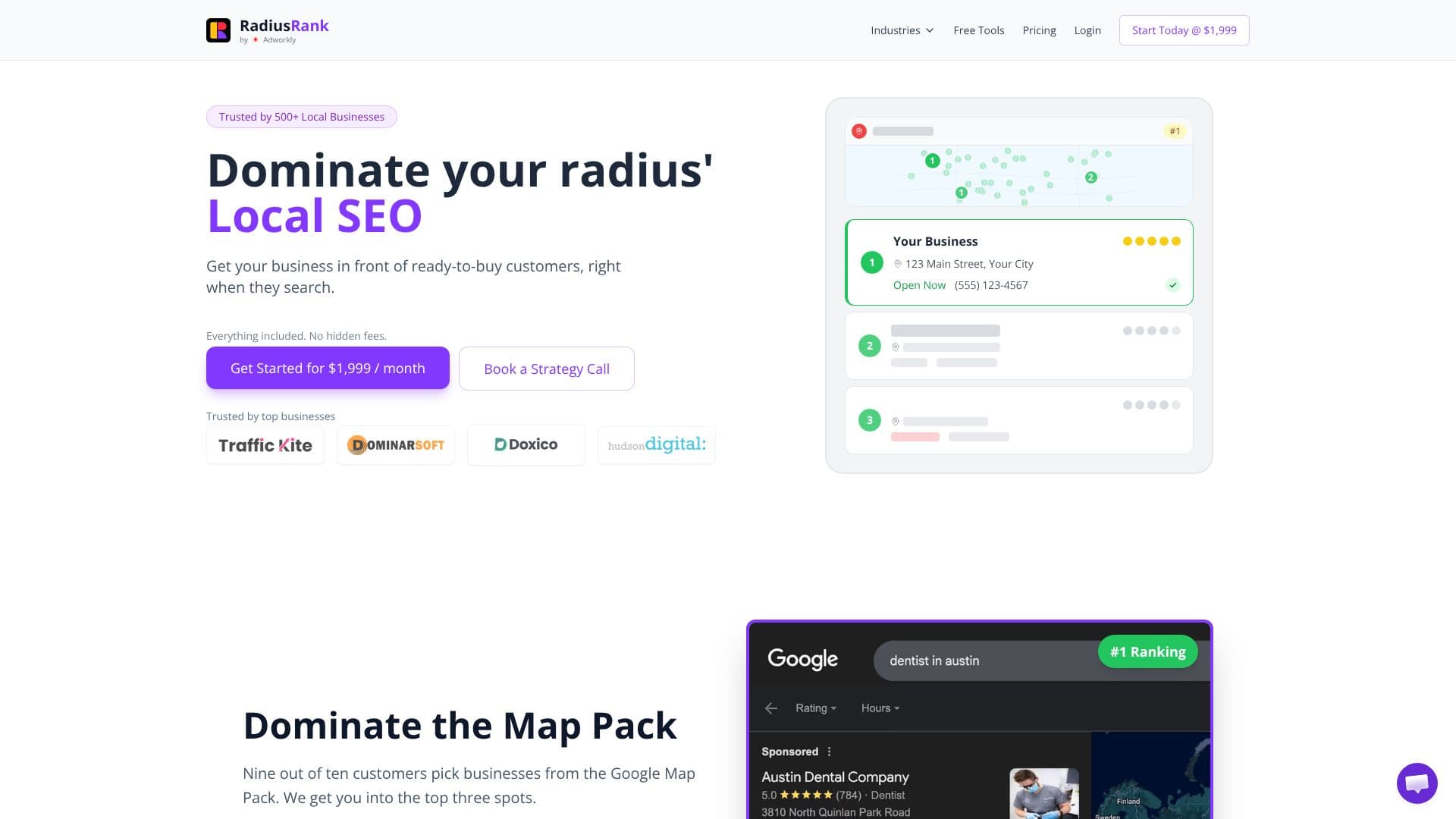 RadiusRank AI SEO Tool screenshot