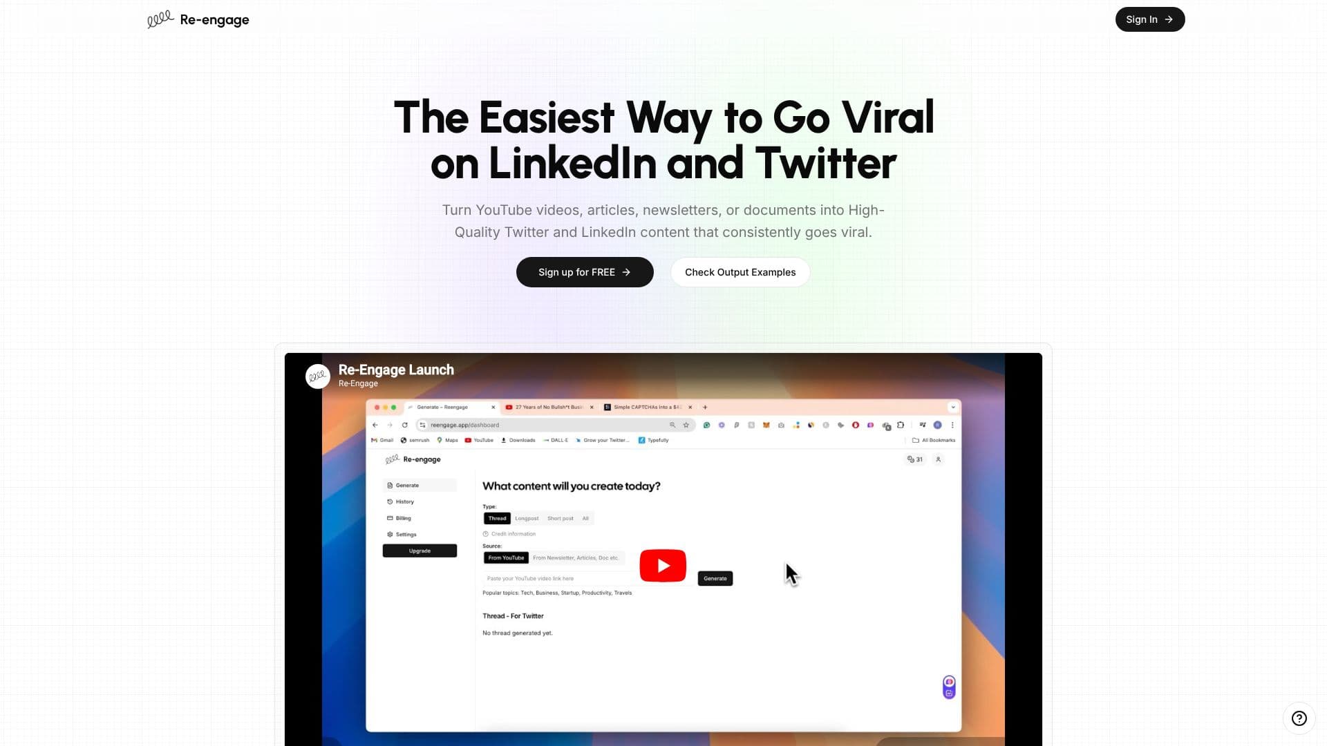 Re-engage screenshot