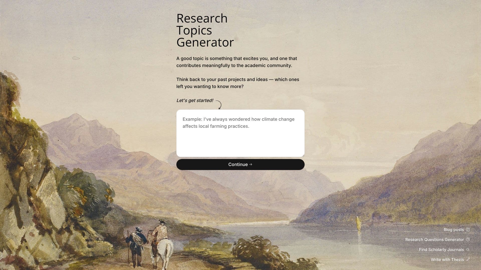 Research Topics Generator 스크린샷