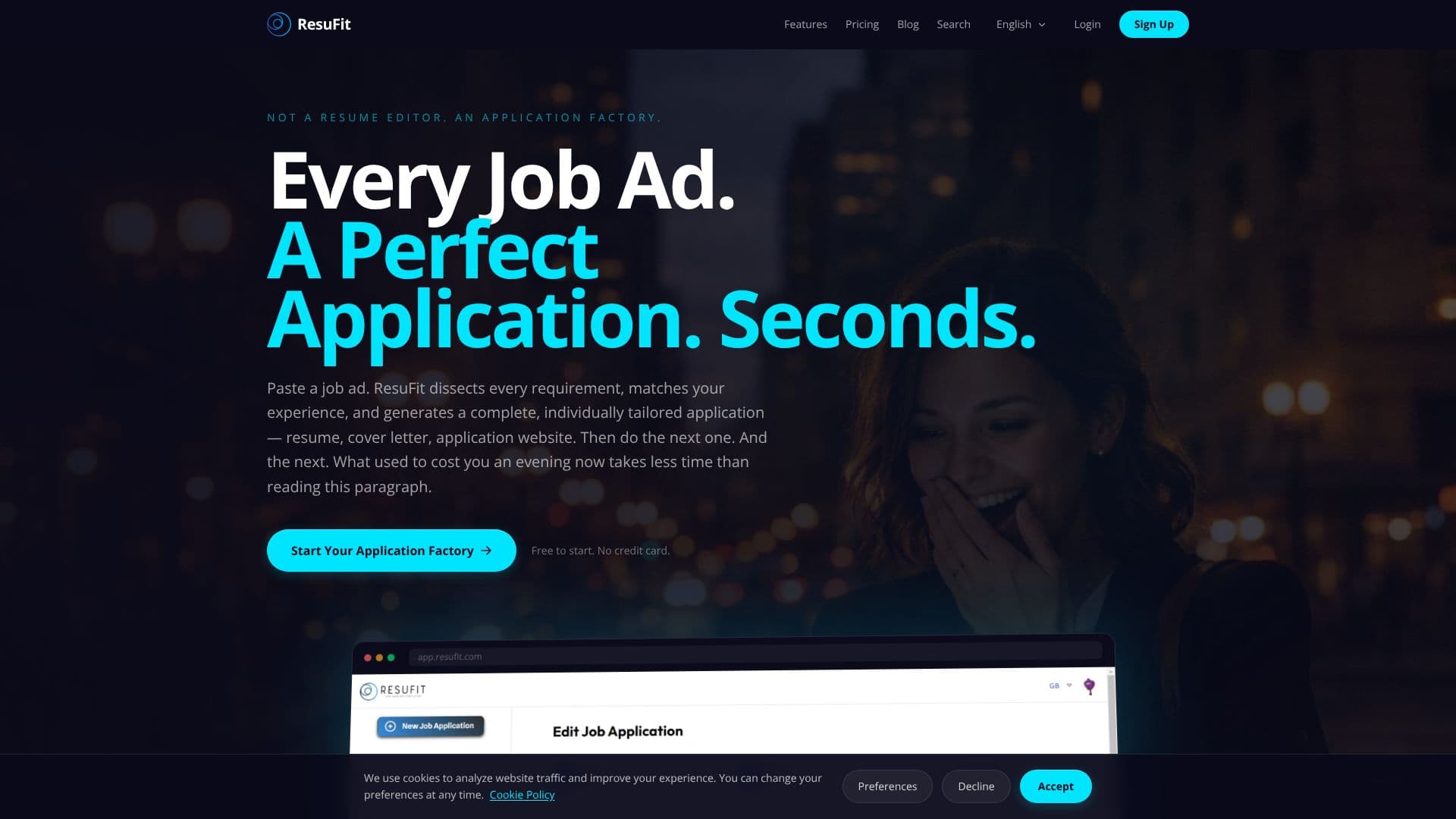 ResuFit AI Resume Builder のスクリーンショット