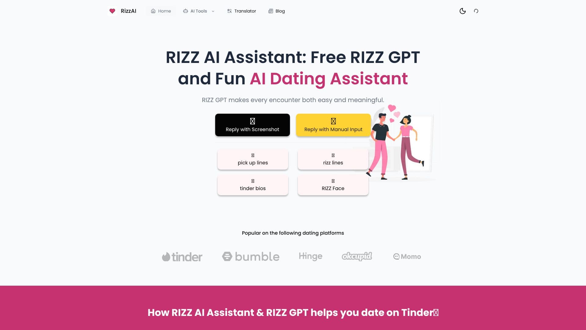 Captura de pantalla de RIZZ AI Assistant