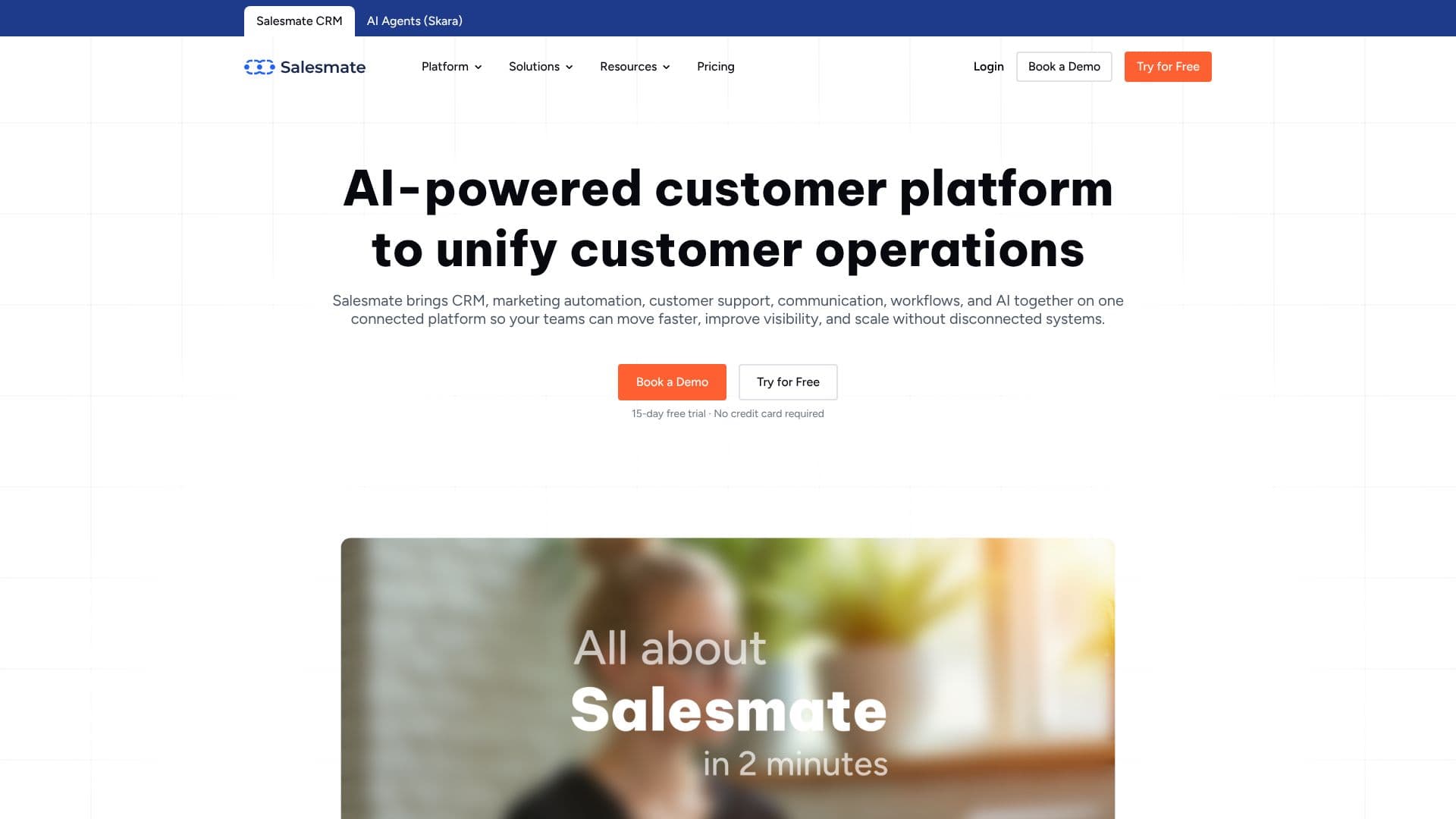 Скриншот Salesmate AI-Powered Platform