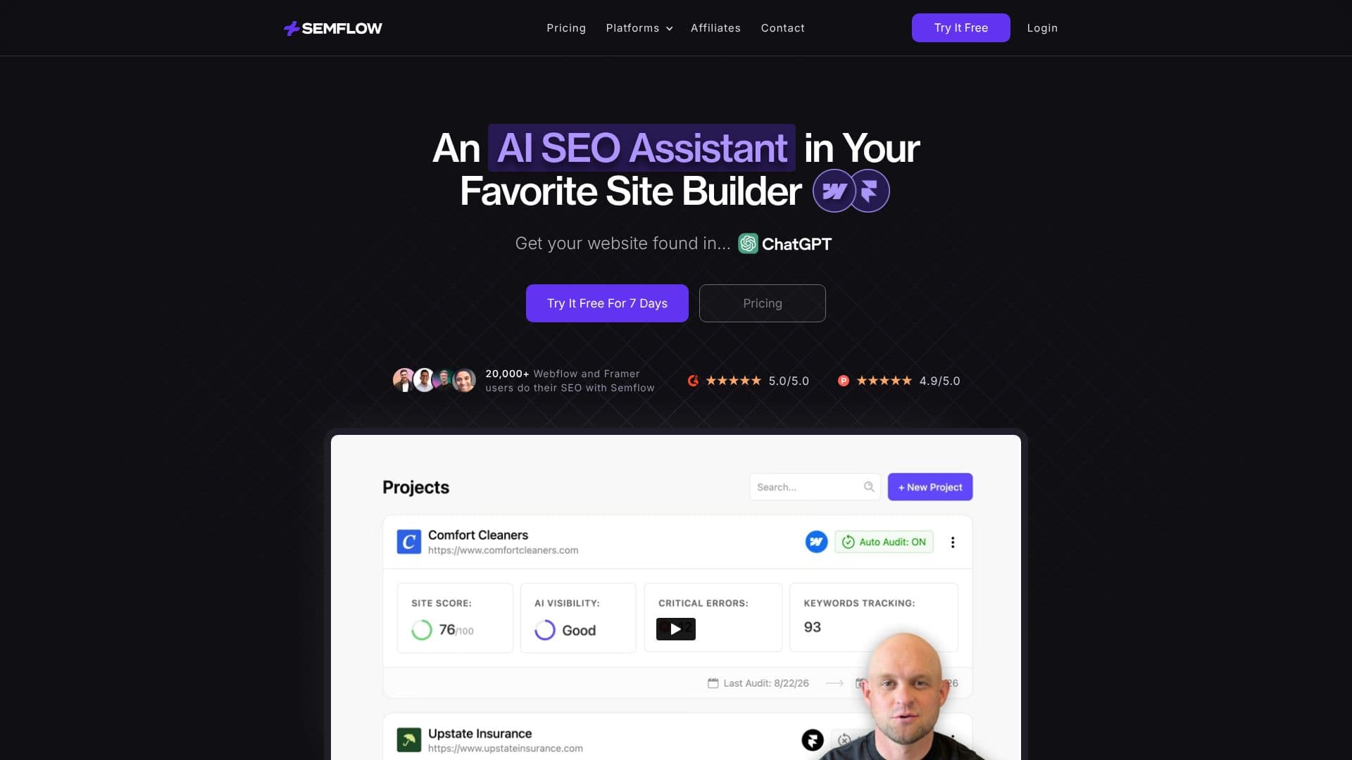 لقطة شاشة لـ Semflow SEO