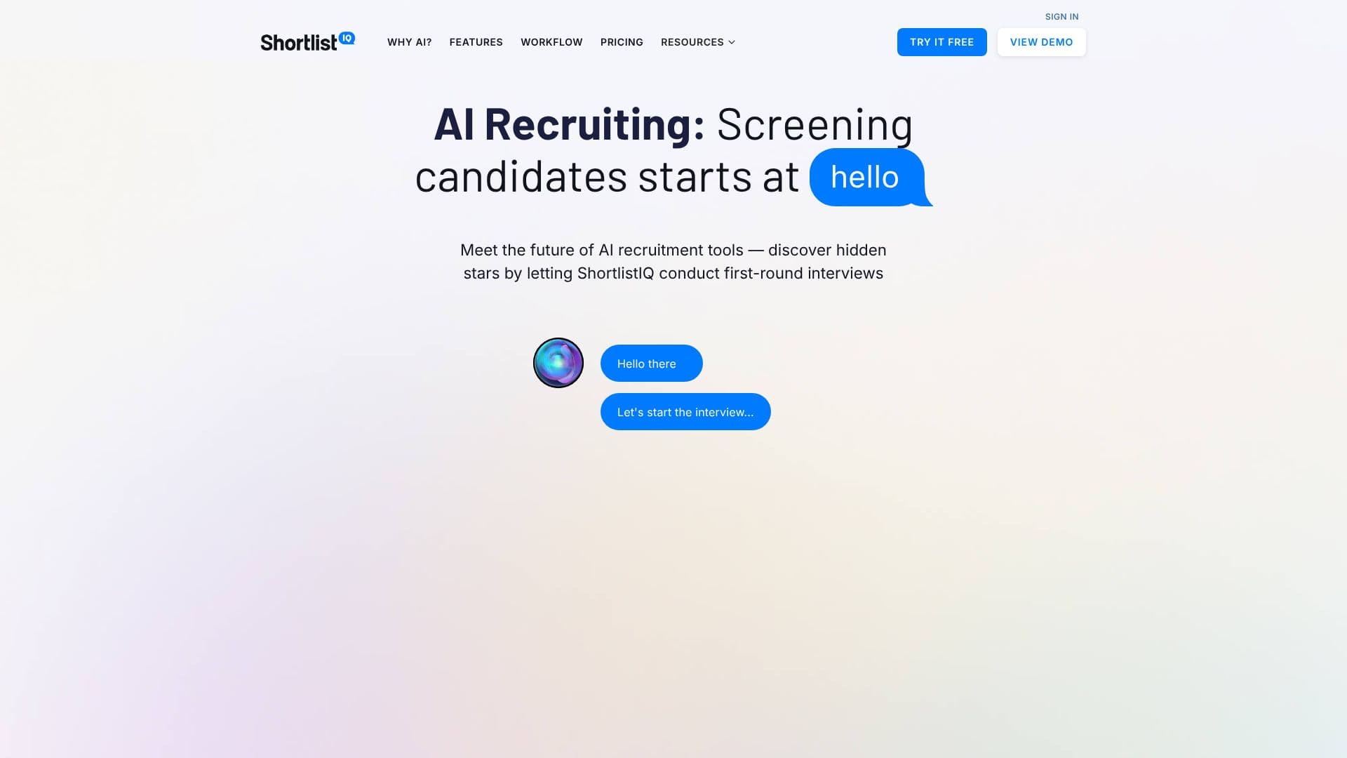 Captura de pantalla de ShortlistIQ AI Recruiting