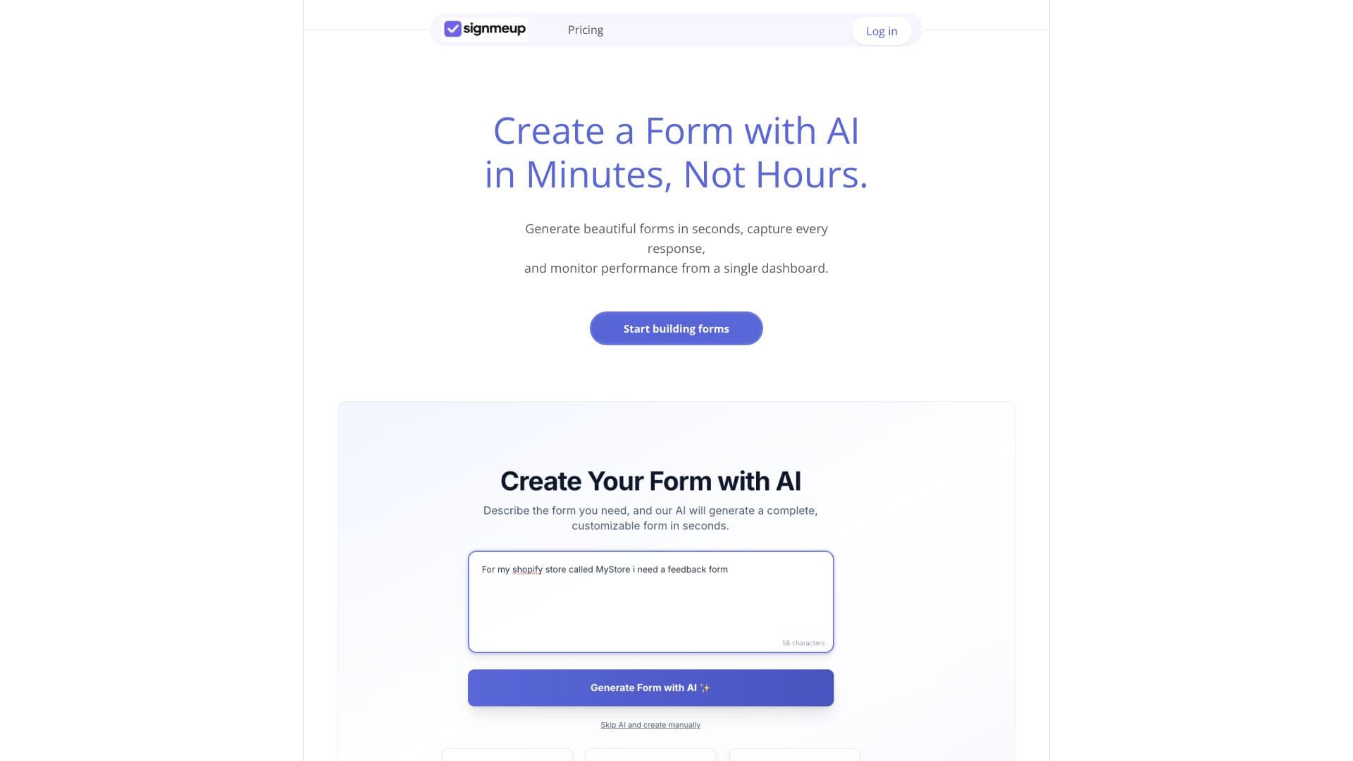 Скриншот Конструктор форм Signmeup.ai