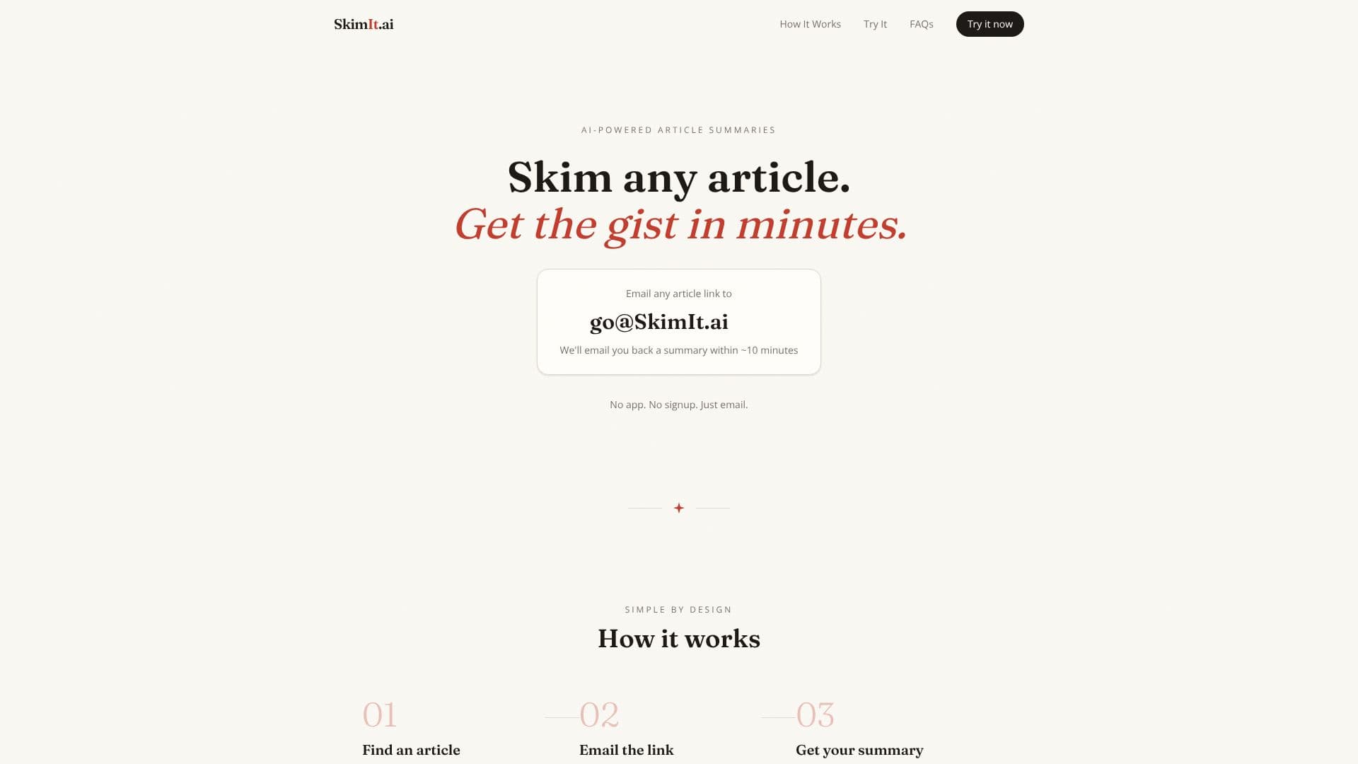 SkimIt.ai screenshot