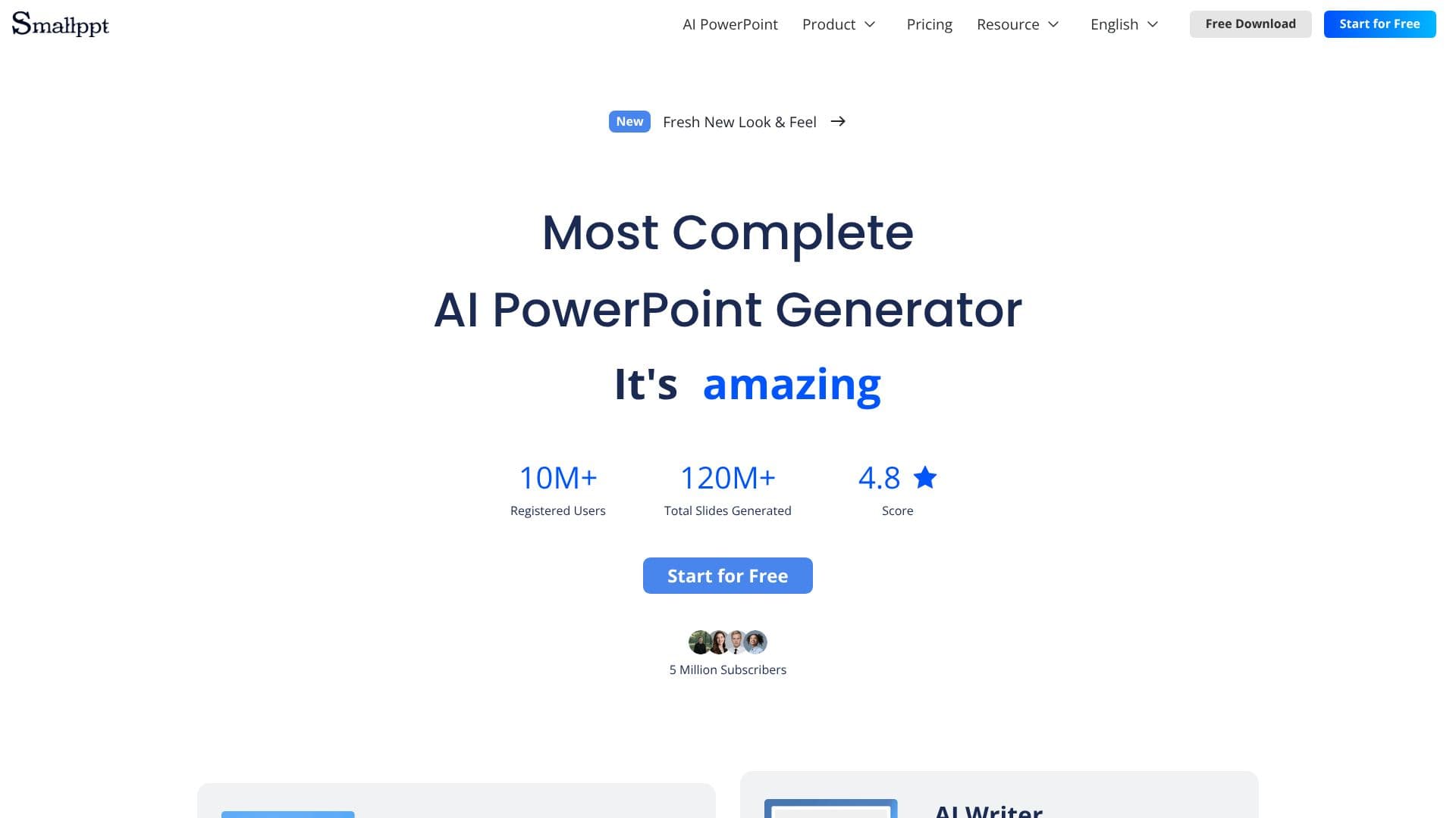 Captura de pantalla de Generador de Presentaciones PowerPoint con IA de Smallppt