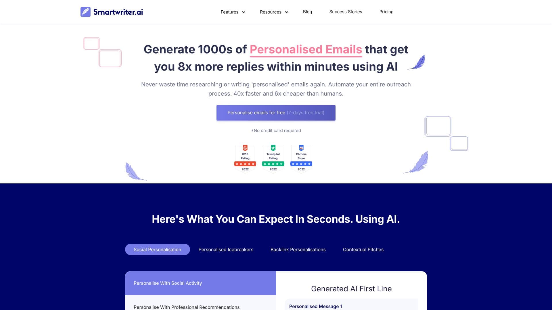 SmartWriter AI Cold Emails のスクリーンショット