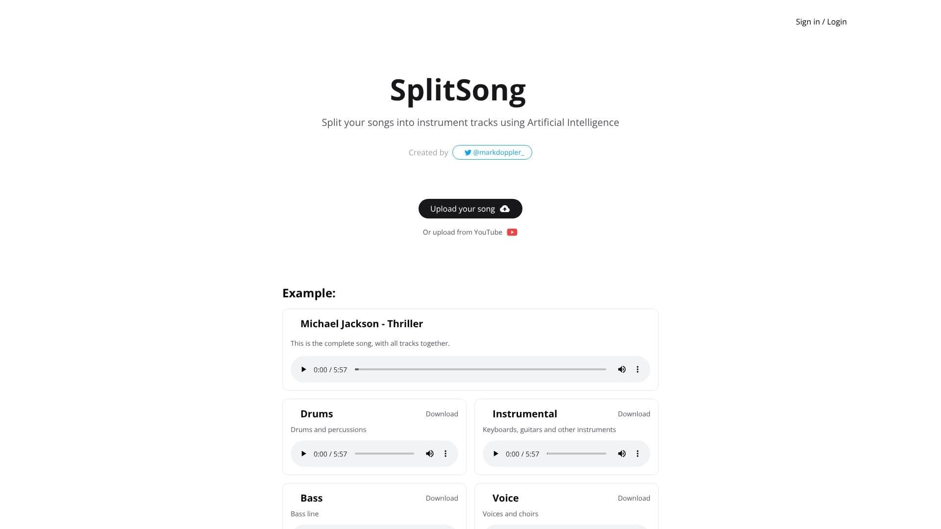 SplitSong.com 스크린샷