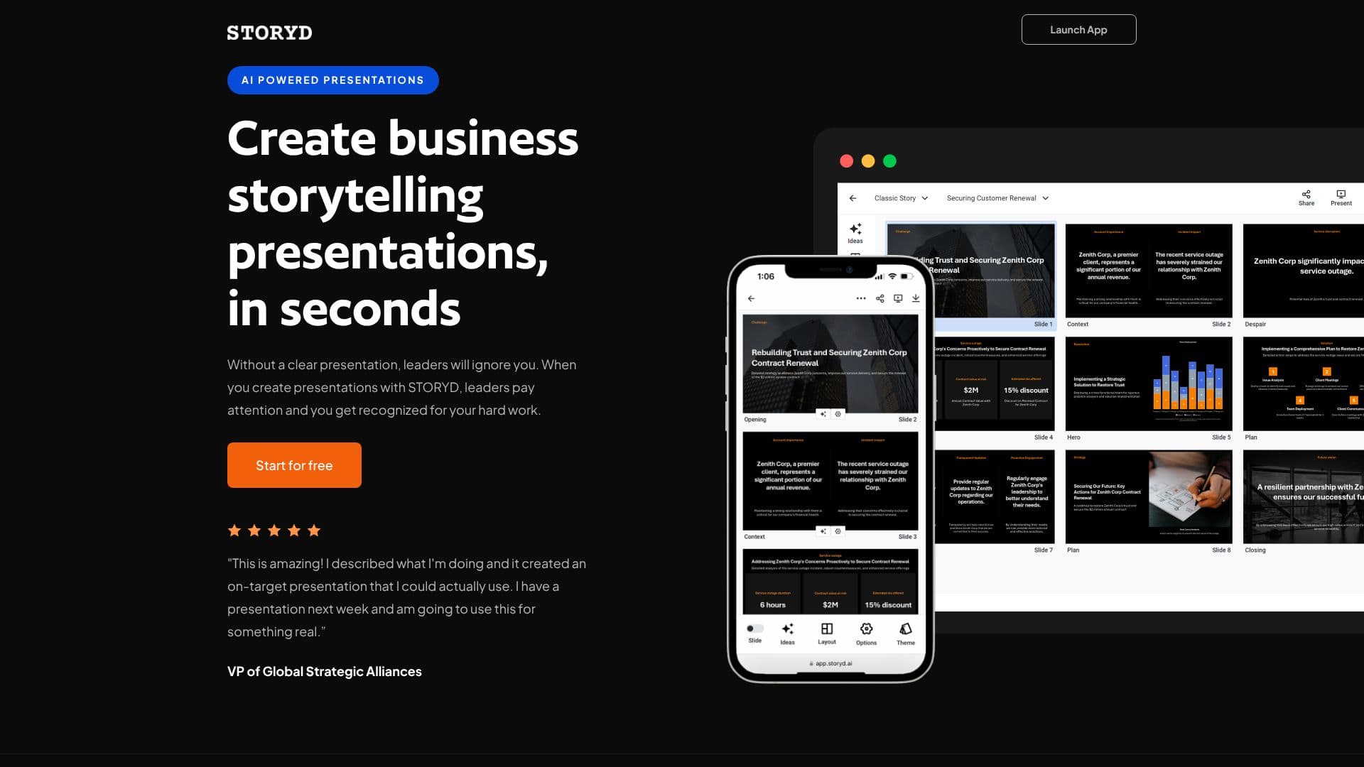 Screenshot von STORYD - Business Presentations