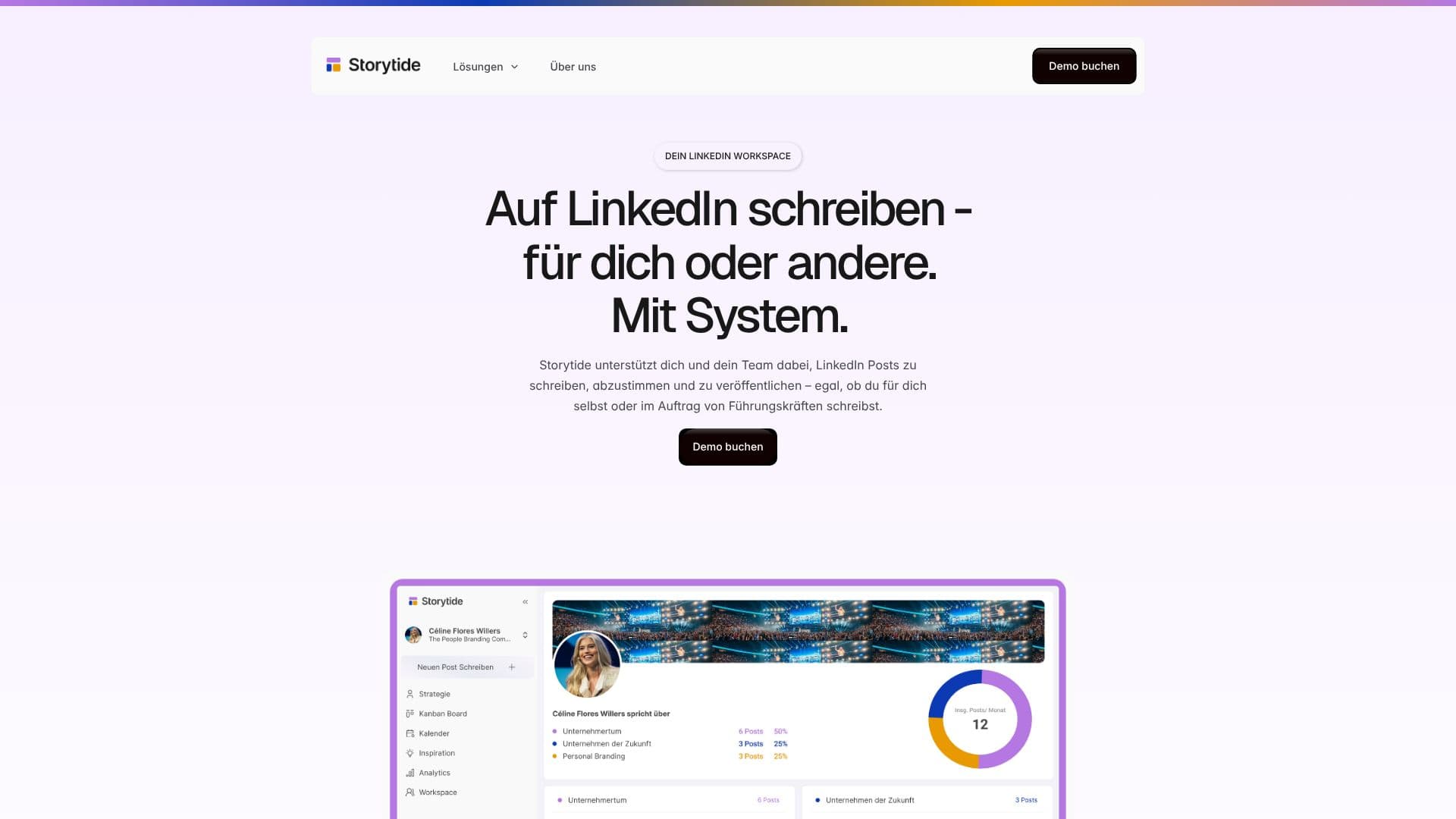 Captura de pantalla de Storytide LinkedIn Branding