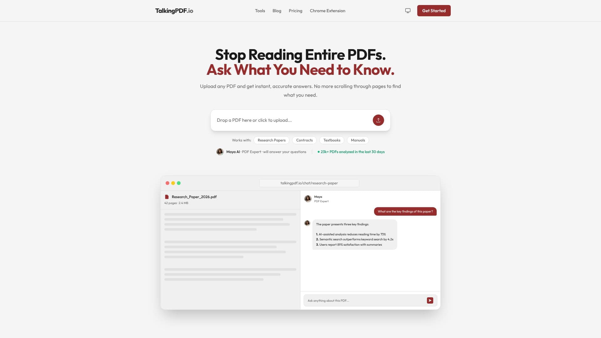Captura de pantalla de TalkingPDF