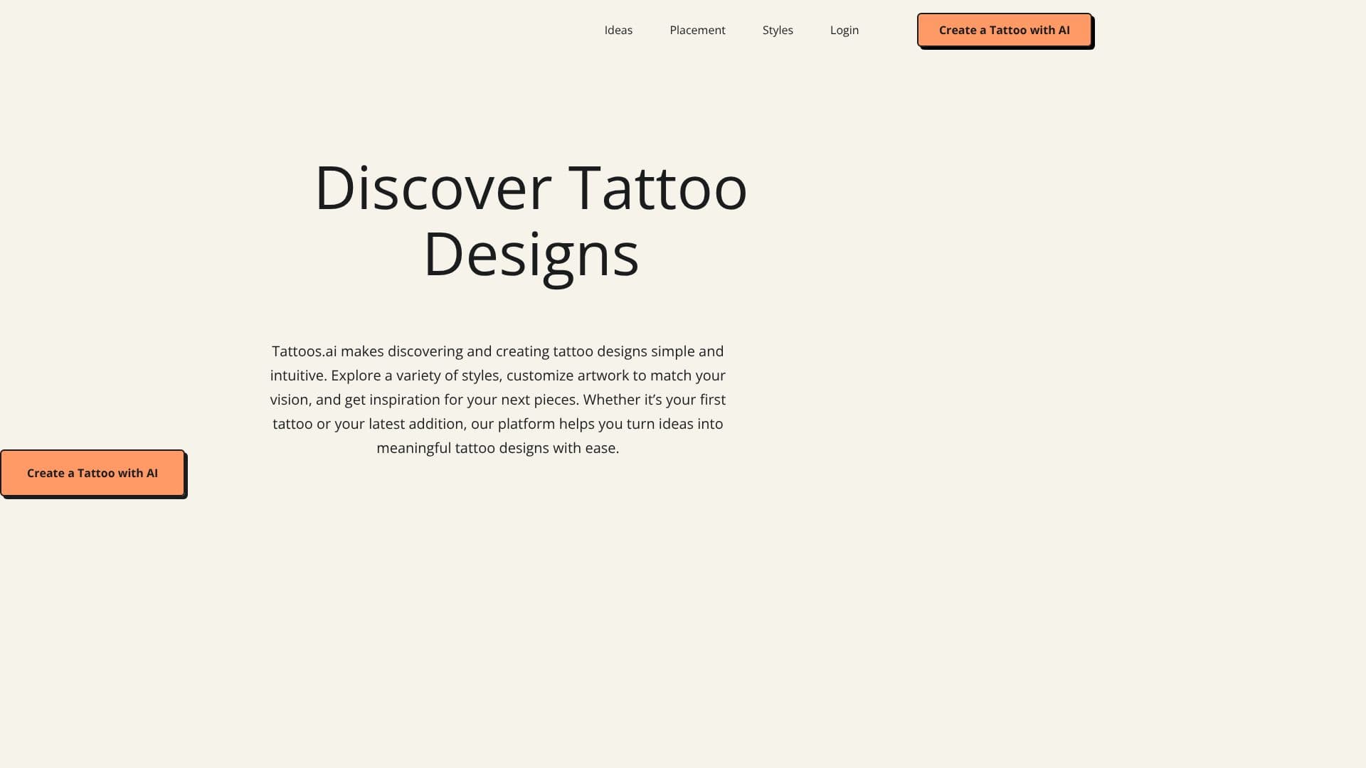 Screenshot von Tattoos.ai