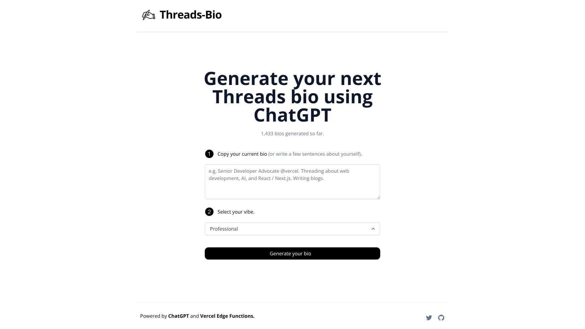 Threads Bio Generator 스크린샷
