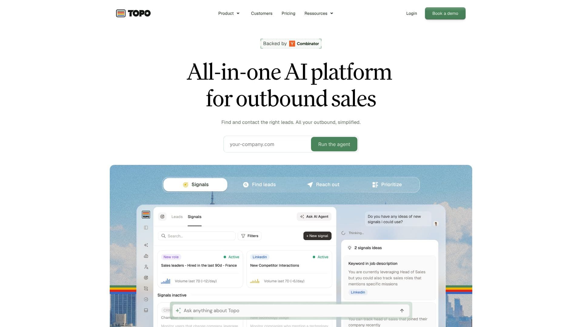 Скриншот Topo AI Sales Platform