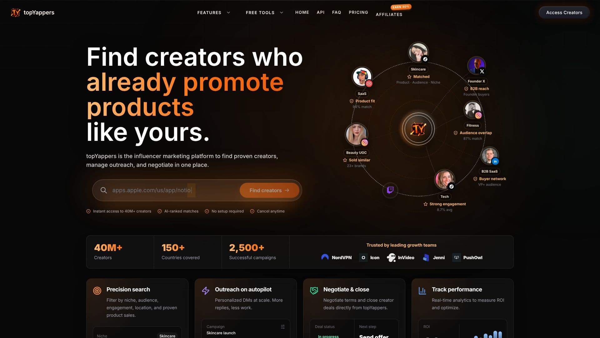 topYappers Influencer Platform screenshot