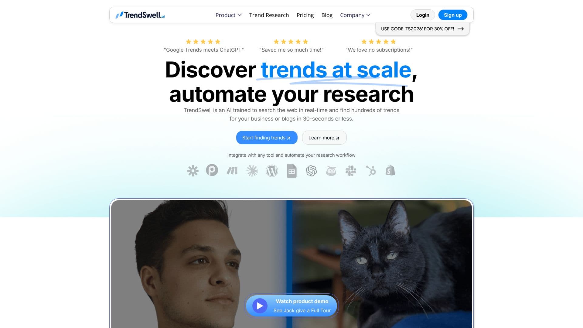 لقطة شاشة لـ TrendSwell.ai