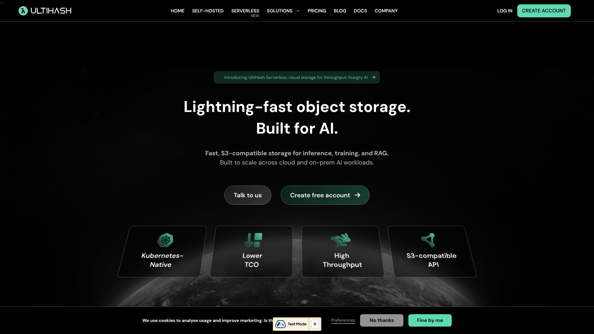 UltiHash Object Storage のスクリーンショット