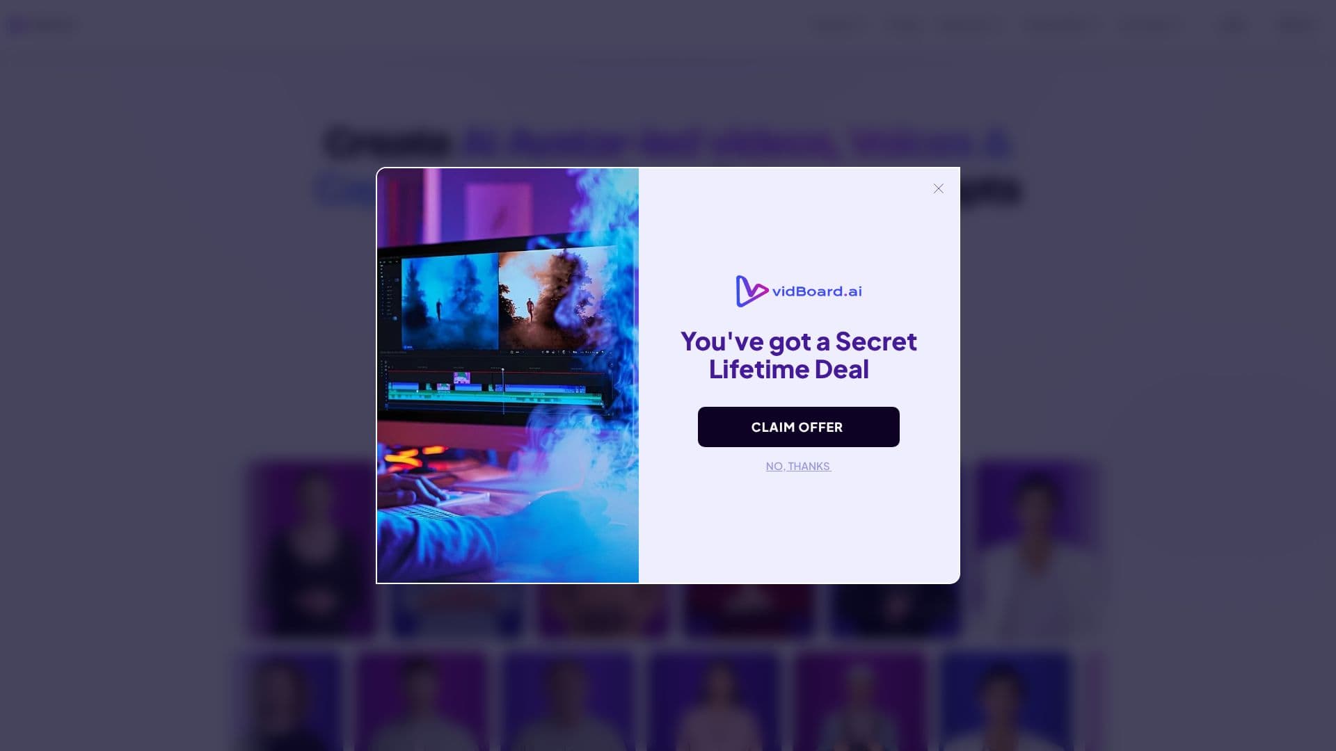 لقطة شاشة لـ vidBoard.ai