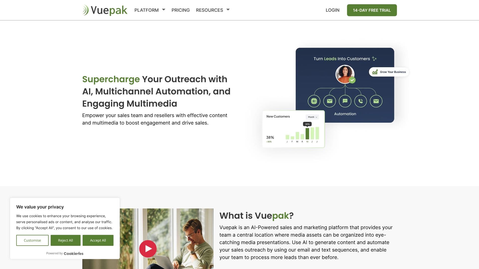Screenshot von Vuepak