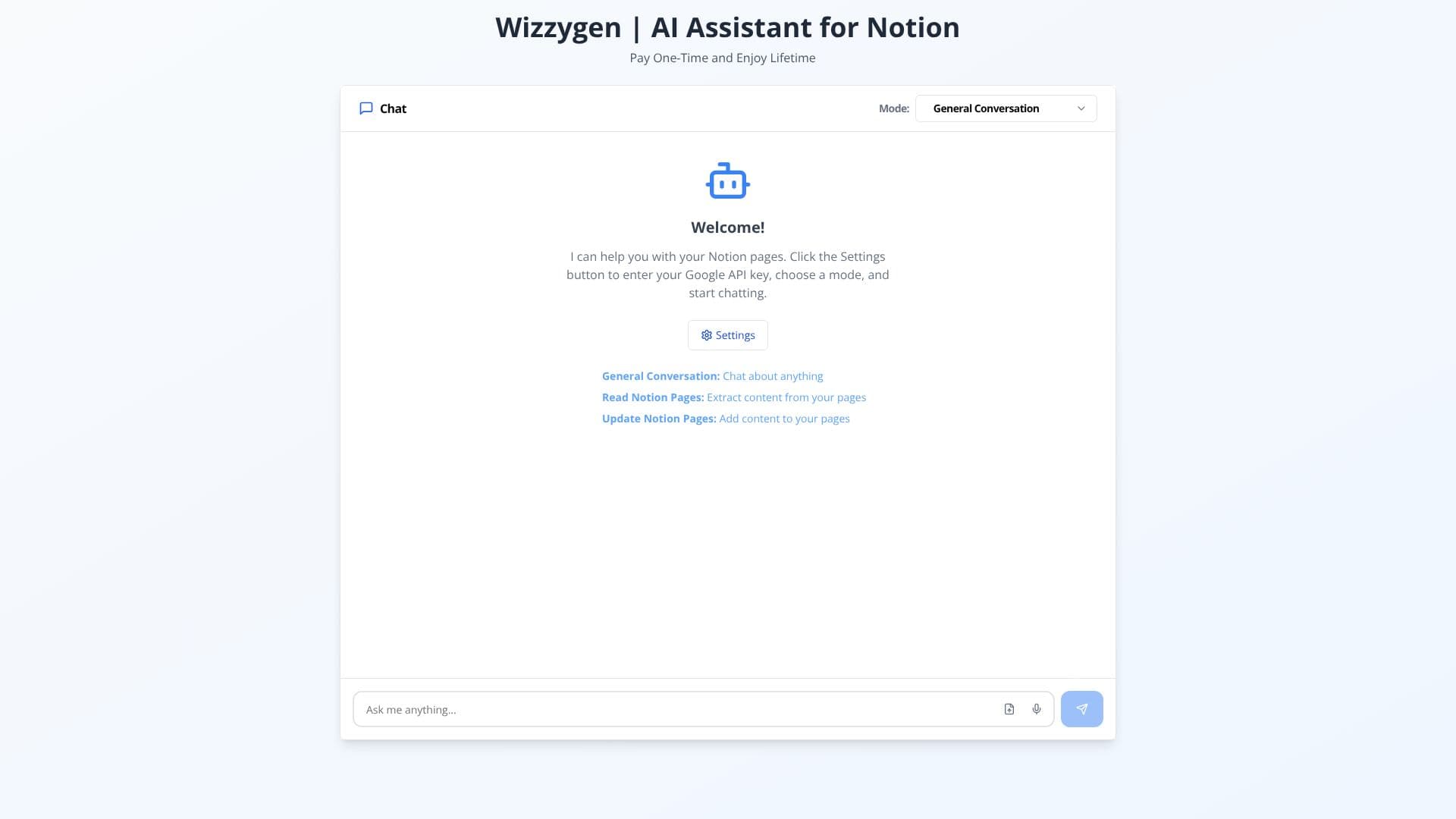 Capture d’écran de Wizzygen | Assistant IA pour Notion