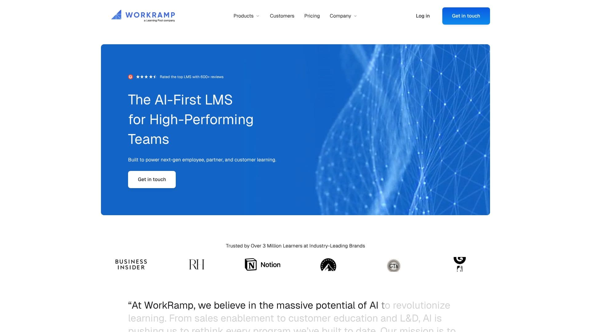 WorkRamp AI LMS screenshot