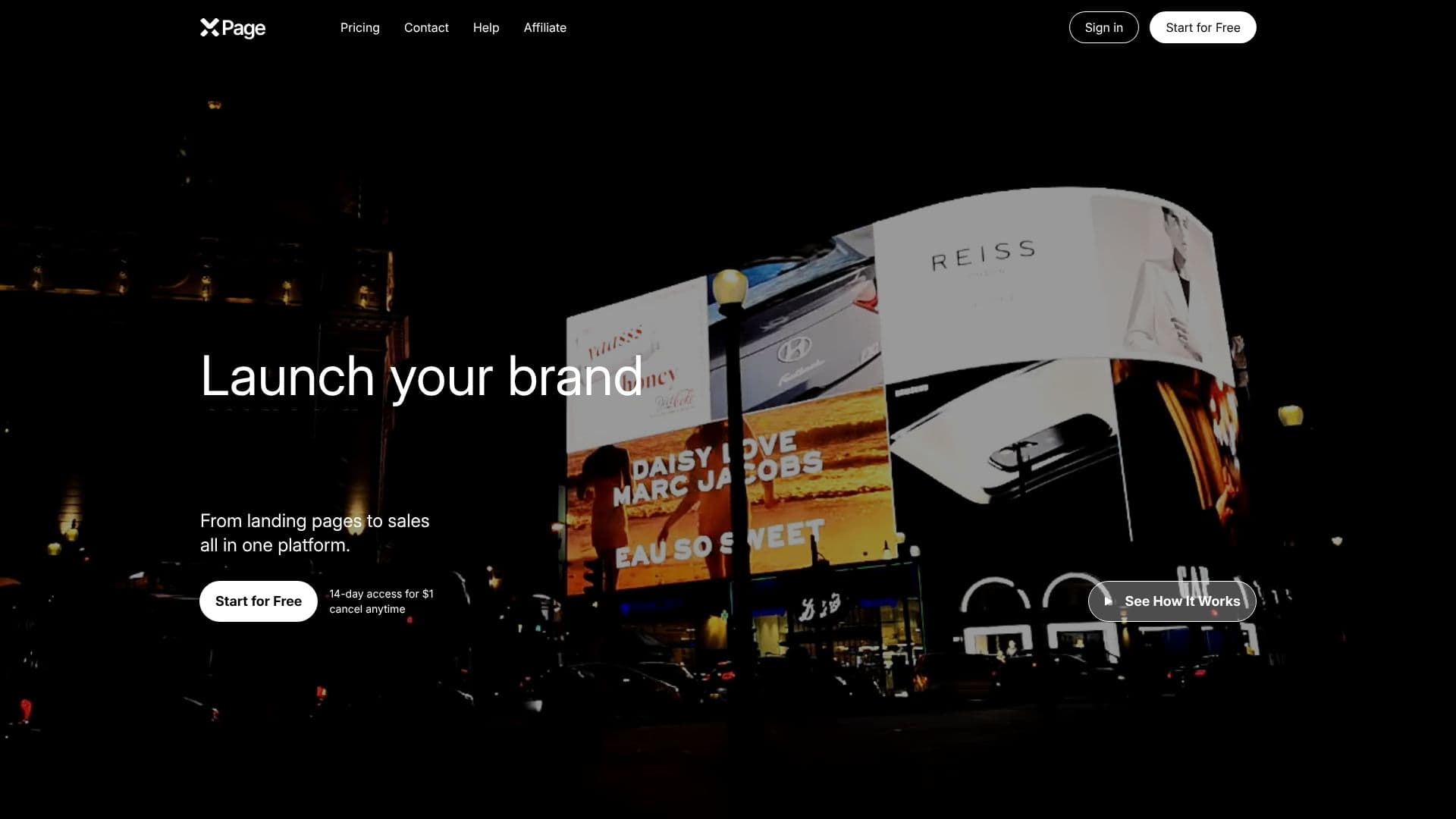 Screenshot von xPage AI eCommerce Plattform