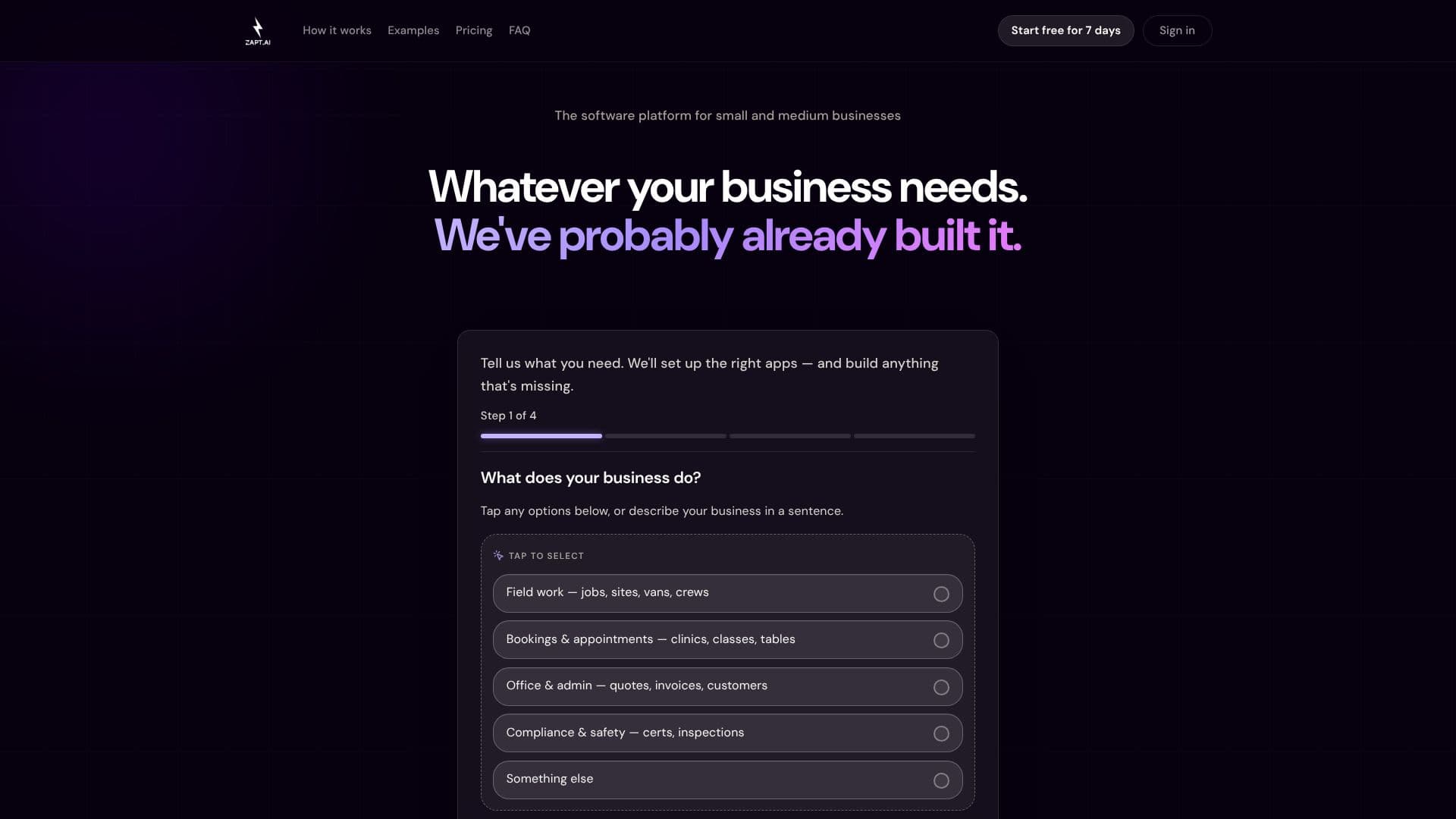 Скриншот ZAPT - Пользовательское бизнес-программное обеспечение